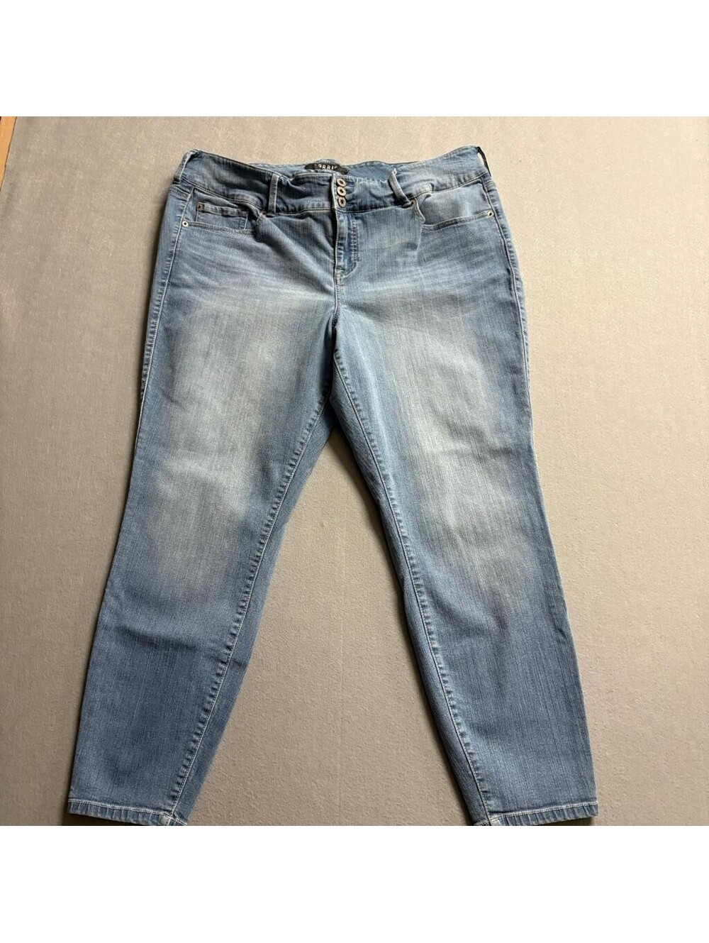 Torrid Premium Skinny Jeans Womens Plus Size 18 Blue Denim Stretch 3-Button Fly
